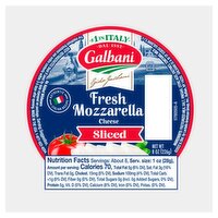 Galbani Sliced Fresh Mozzarella Cheese, 8 oz, 8 Ounce