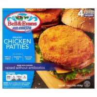 Bell & Evans Breaded Chicken Patties, 4 count, 16 oz