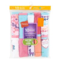 Hanes Girls' Tagless Briefs, Size 12, 10 count