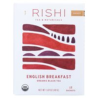 Rishi English Breakfast Organic Black Tea Sachets, 15 count, 1.69 oz