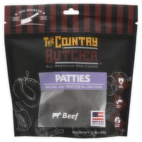The Country Butcher Beef Patties Natural Dog Treat for All Size Dogs, 2.4 oz