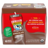 Horizon Organic Chocolate Organic Lowfat Milk, 8 fl oz, 6 count