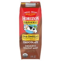 Horizon Organic Shelf Stable 1% Lowfat DHA Omega-3 Chocolate Milk Box, 8 fl oz