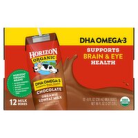 Horizon Organic Chocolate Lowfat Milk, 8 fl oz, 12 count