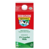 Horizon Organic Organic 1% Lowfat Milk, half gallon, 64 Fluid ounce