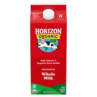 Horizon Organic Organic Ultra-Pasteurized Whole Milk, half gallon, 64 Fluid ounce