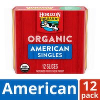 Horizon Organic Organic American Cheese Singles, 12 count, 8 oz