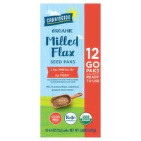 Carrington Farms Organic Milled Flax Seed Paks, 0.4 oz, 12 count, 5.08 Ounce