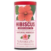 The Republic of Tea Hibiscus Superflower Tea Herbal Supplement Bags, 36 count, 2.03 oz