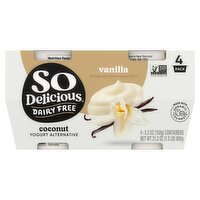 So Delicious Dairy Free Vanilla Coconut Yogurt Alternative, 5.3 oz, 4 count