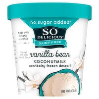 So Delicious Dairy Free Vanilla Bean Coconutmilk Non-Dairy Frozen Dessert, one pint, 1 Each