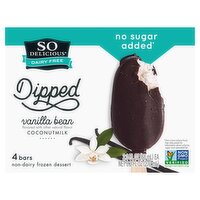 So Delicious Dairy Free Dipped Vanilla Bean Coconutmilk Non-Dairy Frozen Dessert, 2.3 fl oz, 4 , 9.2 Ounce