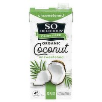 So Delicious Dairy Free Organic Coconut Unsweetened Coconutmilk, 32 fl oz