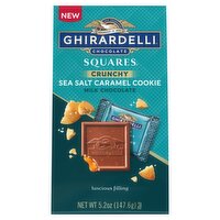 Ghirardelli Chocolate Squares Crunchy Sea Salt Caramel Cookie Milk Chocolate, 5.2 oz