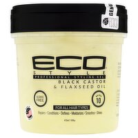 Eco Style Black Castor & Flaxseed Oil Professional Styling Gel, 16 fl oz