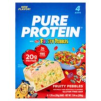 Pure Protein with Post Fruity Pebbles Gluten Free Bar, 1.76 oz, 4 count