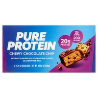 Pure Protein Chewy Chocolate Chip Gluten Free Bar, 1.76 oz, 6 count