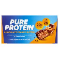 Pure Protein Chocolate Peanut Butter Gluten Free Bar, 1.76 oz, 6 count