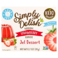 Simply Delish Sugar Free Natural Strawberry Flavor Jel Dessert, 0.7 oz, 1.55 Ounce