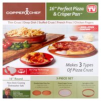 Copper Chef 16" Perfect Pizza & Crisper Pan, 3 count