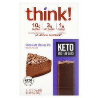 Think! Chocolate Mousse Pie Keto Protein Bars, 10 count