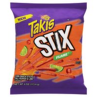 Takis Stix Flare Chili Pepper & Lime Flavored Corn Snack Sticks, 4 oz