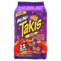 Takis Fuego Mini Hot Chili Pepper & Lime Tortilla Chips, 1.23 oz, 25 count