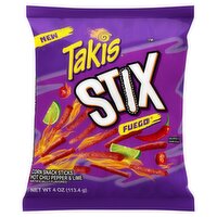 Takis Stix Fuego Hot Chili Pepper & Lime Corn Snack Sticks, 4 oz