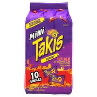 Takis Mini Fuego Bite Size Hot Chili Pepper & Lime Tortilla Chips, 1.23 oz, 10 count