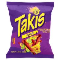 Takis Fuego Hot Chili Pepper & Lime Tortilla Chips, 3.25 oz, 3.25 Ounce