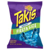 Takis Blue Heat Hot Chili Pepper Tortilla Chips Fiesta Size, 1 lb 1 oz, 17 Ounce