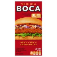 Boca The Original Spicy Chik'n Veggie Patties, 4 count, 10 oz, 10 Ounce