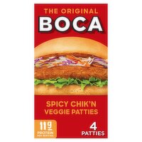 Boca The Original Spicy Chik'n Veggie Patties, 4 count, 10 oz