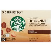 Starbucks Hazelnut Flavored Ground Coffee K-Cup Pods, 0.36 oz, 10 count