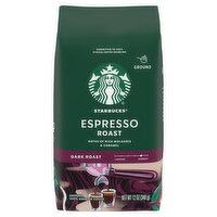 Starbucks Espresso Dark Roast Ground Coffee, 12 oz, 12 Ounce