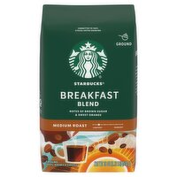 Starbucks Breakfast Blend Medium Roast Ground Coffee, 18 oz