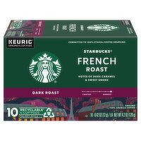 Starbucks French Dark Roast Ground Coffee K-Cup Pods, 0.42 oz, 10 count