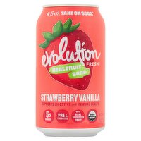 Evolution Fresh Real Fruit Strawberry Vanilla Functional Soda, 12 fl oz