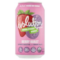 Evolution Fresh Real Fruit Berry Burst Functional Soda, 12 fl oz
