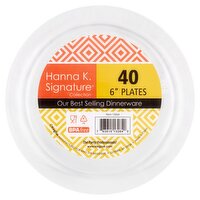 Hanna K. Signature White 6" Plates, 40 count