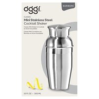 Oggi Barware 10 Fl Oz Classic Mini Stainless Steel Cocktail Shaker, 1 Each