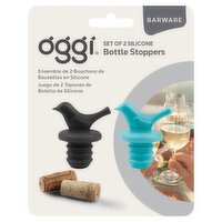 Oggi Barware Silicone Bottle Stoppers, 2 count