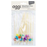 Oggi Barware Wood Party Picks, 20 count