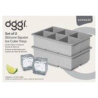 Oggi Barware Set of 2 Silicone Square Ice Cube Trays