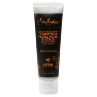 Shea Moisture African Black Soap Clarifying Facial Wash & Scrub, 4 oz