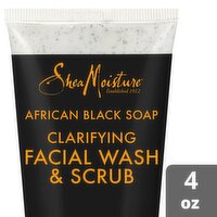 Shea Moisture African Black Soap Clarifying Facial Wash & Scrub, 4 oz