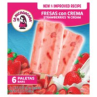 La Michoacana Strawberries 'N Cream Ice Cream Bars, 2.75 fl oz, 6 count