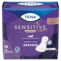 Tena Senstive Care Extra Coverage Overnight Pads, 28 count, 28 Each