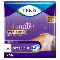 Tena Intimates Overnight Underwear, L, 14 count