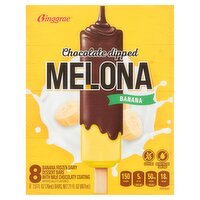 Binggrae Melona Chocolate Dipped Banana Frozen Dairy Dessert Bars, 2.6 fl oz, 8 count